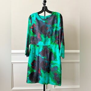 ✨ JCREW ✨ Silk Floral Green Watercolor Dress | Size 8